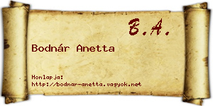 Bodnár Anetta névjegykártya