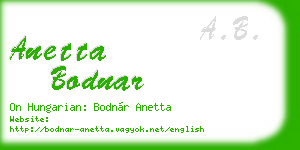 anetta bodnar business card